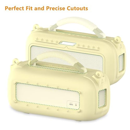 Protective Case for Bose SoundLink Max Portable Bluetooth Speaker | Accessories Hard Carrying Case and Silicone Cover Combo with Carrying Strap (Citrus Yellow) - color: Citrus Yellow