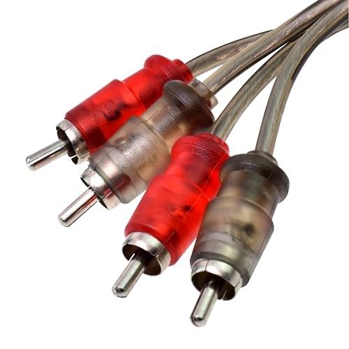 Audio RCA Interconnect Cable Patch Male to Male OFC Spiral Braid (25FT, 1 Pack) （13008） - size: 25FT, 1 Pack
