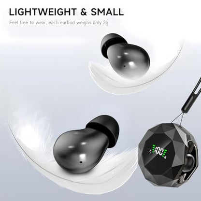 Smallest Invisible Mini Earbuds Wireless Bluetooth Headset, Low Profile Micro Tiny Discreet Hidden Earbudsfor Work, Small Headphones, Invisible Sleep Earphones for Small Ear Canals (Black) - color: Black