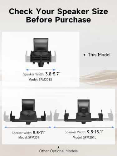 suptek Small Dual Side Clamping Bookshelf Speaker Wall Mounting Bracket for Small Surrounding Sound Speakers, Hold up to 55lbs Black SPM201SB - size: Small--black