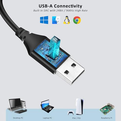 USB-A Wired Single Earbud (Right) with Boom Mic for Call & Conference | USB Wired Headphone with Bendable Boom Mic for Laptop and Desktop, Ideal for Conference, Calling, Working & Gaming, 5.9 ft