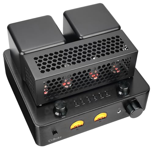 Tube Amplifier, Stereo Vacuum Tube Class A/B Amplifier,Integrated Amplifier with Bluetooth 5.0,Subwoofer Output, Headphone Output, Record Player Phono Preamp and USB DAC