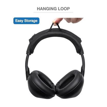 Headband Cushion Cover Compatible with Sony WH-1000XM6, WH-1000XM5, WH-1000XM4, WH-1000XM3,WH-1000XM2, MDR-1000X Headphones, 6mm Thick Cushion, No Wobble Zipper Slider, with Hanging Loop