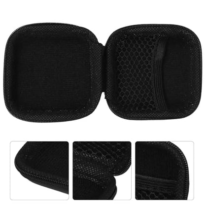 Sewroro Mini EVA Headphone Case, Portable Travel Earphone Pouch, Earbud Storage Box, USB Cable Holder, 2.95 x 2.95 x 0.98 Inches (Black) - color: Black
