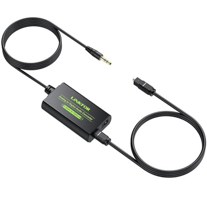 LiNKFOR 3.5mm to SPDIF Converter Analog to Digital Audio Adapter for Enhanced Sound Toslink Optical Output 3.5mm to Optical with Optical Cable for Amplifiers & Soundbars - style: 3.5mm to SPDIF