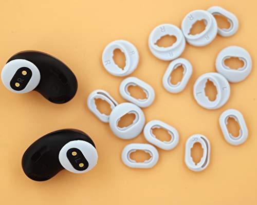 Galaxy Buds Live Adapter Tips Eartips Earbuds, 8 Pairs Replacement S/L 2 Size Silicone Rubber Ear Tips Buds Wing Tips Fit in Case Compatible with Samsung Galaxy Buds Live - White