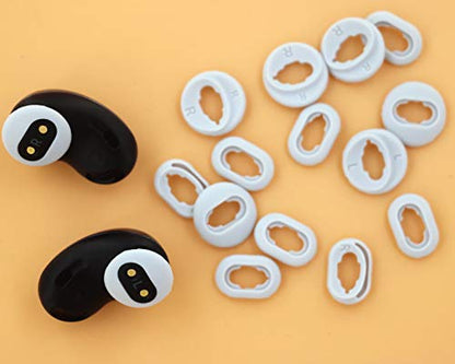 Galaxy Buds Live Adapter Tips Eartips Earbuds, 8 Pairs Replacement S/L 2 Size Silicone Rubber Ear Tips Buds Wing Tips Fit in Case Compatible with Samsung Galaxy Buds Live - White
