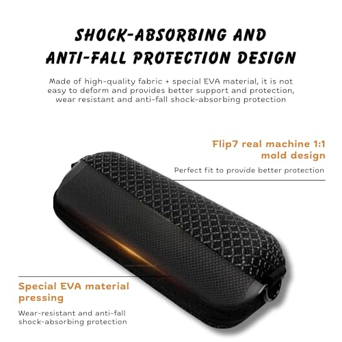 Flip 7 Portable Speaker Travel Case - Compatible with JBL Flip 7 - Protective Hard Shell Case with Shoulder Strap | Carabiner & Hand Strap - Waterproof Cover Carrying Bag for Bluetooth Speaker