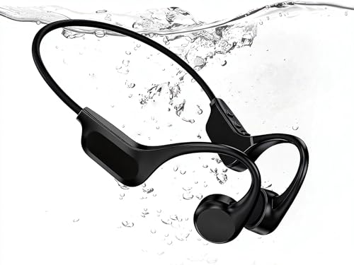 2026 Upgrade Bone Conduction Headphones-SwimBeats, IP68 Waterproof Swimming Headphones| 32GB Storage| BT 6.0| 28g Lightweight| 8H Battery, Open-Ear Headphones for Swimming, Running, Cycling(Black) - color: Black