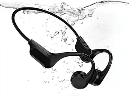 2026 Upgrade Bone Conduction Headphones-SwimBeats, IP68 Waterproof Swimming Headphones| 32GB Storage| BT 6.0| 28g Lightweight| 8H Battery, Open-Ear Headphones for Swimming, Running, Cycling(Black) - color: Black