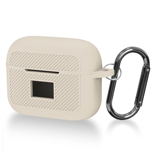 Compatible with TOZO T20 Case Cover, Soft Silicone Skin Case with Keychain, Shock Absorbing and Anti-Drop Protective Case with LED Power Display for Men and Women [Front LED Visible] White - color: White