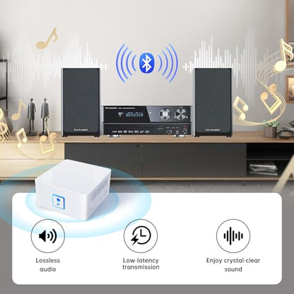Bluetooth Receiver for Stereo, RCA & 3.5mm AUX, Wireless HiFi Adapter
