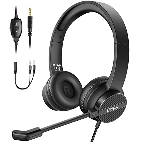 Headsets with Microphone for Laptop, 3.5mm Wired Computer Headset Super-Lightweight Noise Cancelling Headphones with in-line Control Volume & Mute, PC Headset Perfect for Classroom, Home or Office - style: 3.5mm Computer Headset