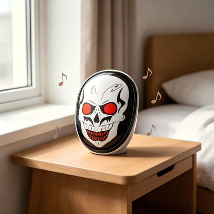 Portable Bluetooth Speaker, 5W Loud Stereo Sound, Horror Ghost LED Speaker | Halloween Skull Speaker with Flash Lights, Mini Wireless Speaker, TWS Pairing, Support TF Card, USB Cable for Party Holiday