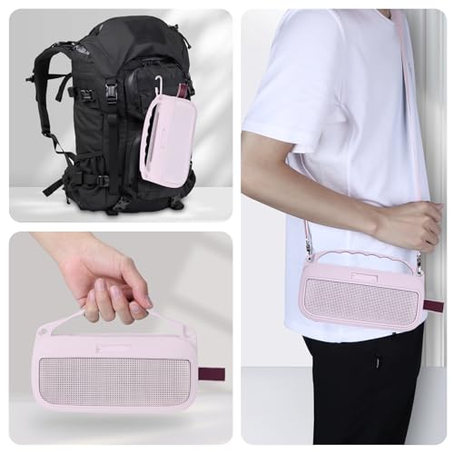 Lebakort 2nd Gen Silicone Cover Compatible with Bose SoundLink Flex 2nd Gen/SoundLink Flex Portable Speaker (Petal Pink Cover) - color: Petal Pink Cover
