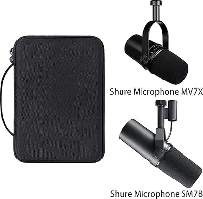 Aenllosi Hard Case for Shure SM7B/MV7/SM7dB Vocal Dynamic Microphone, Black | EVA case construction, Water-resistant design, Impact-resistant design, Case only - size: Shure SM7B/MV7