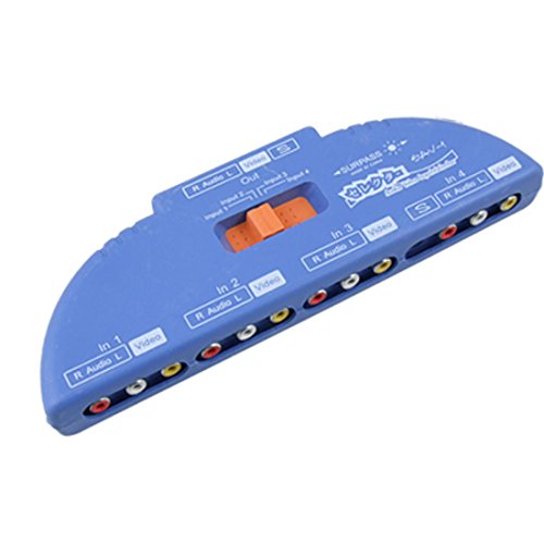 Ruilogod 3 Port RCA AV DVD Audio Video Game Selector Switch - Blue
