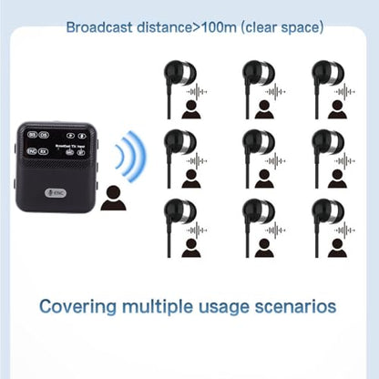 Bluetooth Receiver, Bluetooth Broadcast Function, Low Latency Wireless Sound Adapter One to Many, with 3.5mm Sound Cable & 6.35mm Plug Adapter, Multi Purpose Broadcast Transmit