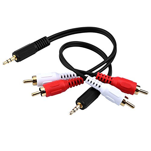 EBOOT 2 Pack 3.5mm Aux Cable 6 Inch Male Stereo Audio Cord Y Cable Adapter for Connects Smartphone, Tablet, HDTV