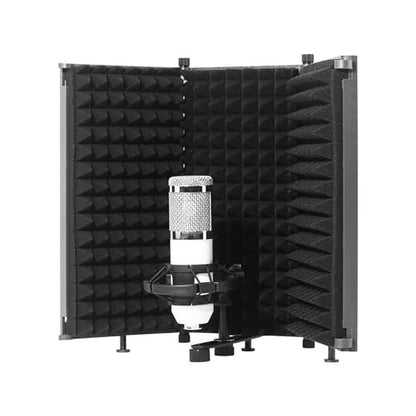 Microphone Isolation Shield with Sound Absorbing Panel – Vocal Recording Diffuser/Noise Deadening for Studio/Home Recording Gear
