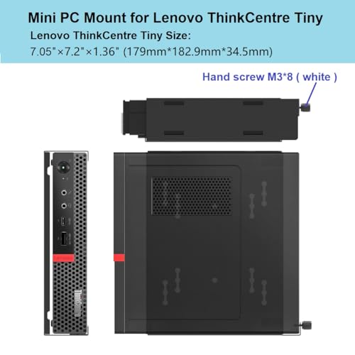 Mini PC Wall Mount for Dell OptiPlex Micro Form Factor Case | VESA and Under Desk Mount Fits MFF 7080, 7060, 7010, 5060, 3040, 3046, 3050, 3060 and Lenovo ThinkCentre Tiny Desktops(HDM)
