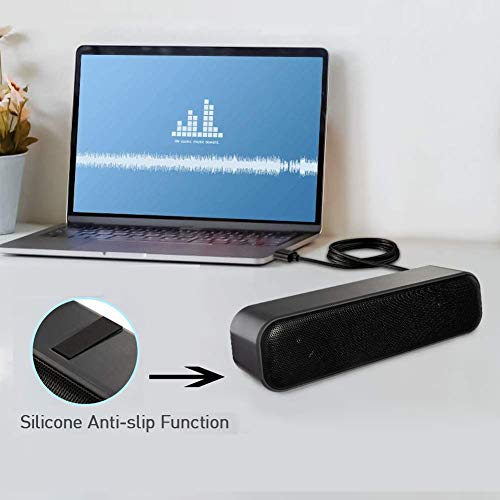 USB Computer Speakers,Laptop Speakers Wired USB Powered,Portable Mini Sound Bar PC Speakers for Windows PC,Desktop Computer,Laptops and Checkout Counter with Stereo Sound - size: H008