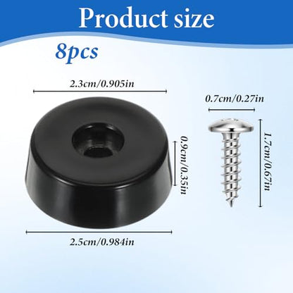 8Pcs Heavy-Duty Rubber Feet for Subwoofer Speaker Isolation Pads with Stainless Steel Screws Non Slip Rubber Bumper Foot for Guitar Amps, Furniture, Turntables, Cutting Boards, Cabinets