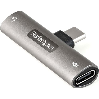StarTech USB-C Audio & Charge Adapter, Phone (CDP235APDM) | USB-C Audio Adapter with 3.5mm TRRS Headphone/Headset Jack and 60W USB-C Power Delivery Pass-through Charger - style: 3.5mm Audio + 60W Charge