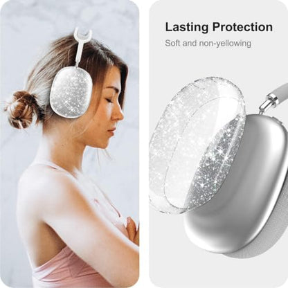 MOLOPPO Case Cover for AirPods Max 2/1 (2026/2024/2020), Clear | Soft TPU Skin, Anti-Scratch, Transparent, Ultra Protective, Clear Glitter - color: Clear Glitter