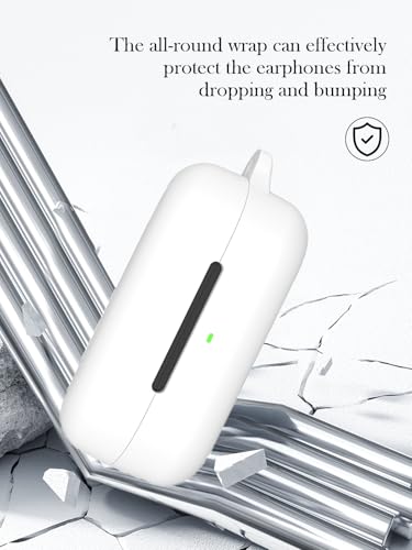 Case for Sony WF C510 Truly Wireless in-Ear Bluetooth Earbud,Soft Protective,Shockproof, BOVUGAC Silicone Case Cover with Keychain & Cleaning Kit & Lanyard-White - color: White