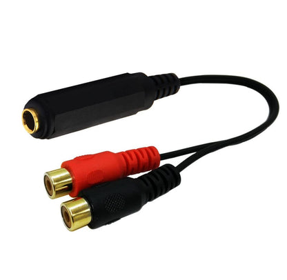 6.35mm to 2RCA Cable, Gold Plated 6.35mm 1/4 inch Mono TS Female to 2 Dual RCA Female Plug Y Splitter Adapter Cable - 8 Inch (6.35 FM/2RCA FM) - color: 6.35 FM/2RCA FM