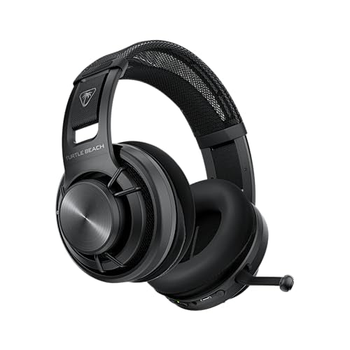 Turtle Beach Atlas Air Wireless Open-Back Headset for PC, PS5, PS4, Mobile | PlayStation, 24-Bit High-Fidelity Audio, Adjustable Mic, Rechargeable 50-Hr Battery, Memory Foam Cushions, Lightweight, Black