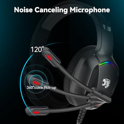 IMYB A36 Gaming Headset with Mic Stereo Headphones for Pc, PS5, Xbox - color: Black