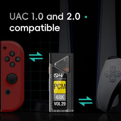 HiBy FC4 USB DAC MQA Dongle 1.1”OLED DSD512 PCM 768 EQ&PEQ 3.5mm SE + 4.4mm BAL Headphone Outs Hi-Res Audio Certified Portable DAC Amp - color: Silver, size: FC4