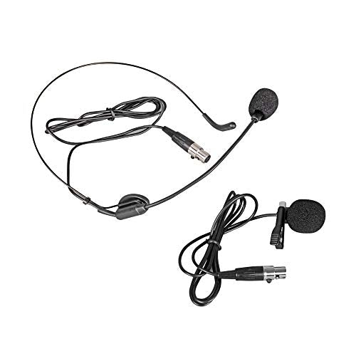 Wireless Microphone System UHF 6 lavalier Microphone Bodypacks Lapel Mic Headsets for Karaoke Wedding Party Meeting School Church Speaking Conference Meeting Classroom 6 Channel