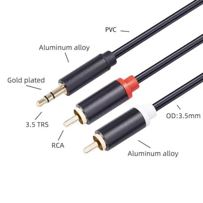 Vthahaby 3.5mm to RCA Cable, 6.6 FT, 1/8 Aux Male to Dual RCA Male