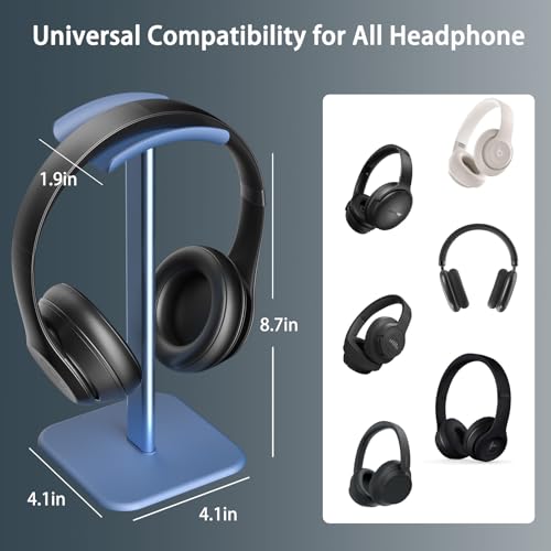 Headphone Stand for Desk - Headset Stand Headphone Holder (Blue) - color: Blue