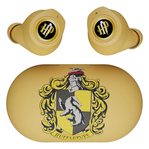 iJoy Harry Potter Hufflepuff Wireless Bluetooth Earbuds with Charging Case, Built-in Mic, 30 Hr Playtime, Officially Licensed | Harry Potter Gifts for Women, Men, Teens, Kids & All Fans of Hufflepuff - color: Hufflepuff