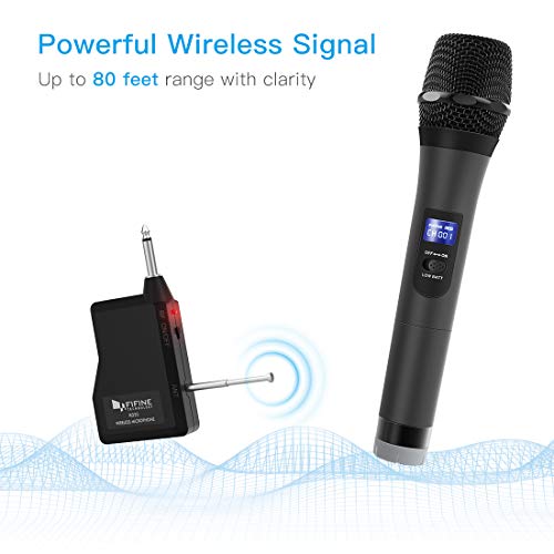 Wireless Microphone, Handheld Dynamic Microphone Wireless mic System for Karaoke Nights and House Parties to Have Fun Over The Mixer,PA System,Speakers-Fifine Technology K025 | Wireless Mic for Mixer, PA System, Speakers