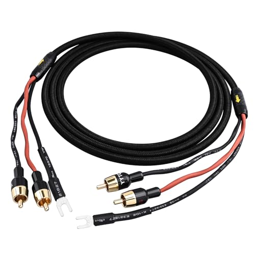 Phono Cable with Ground 3.28ft - RCA/Turntable Cable with Ground - size: 3.28ft/1m