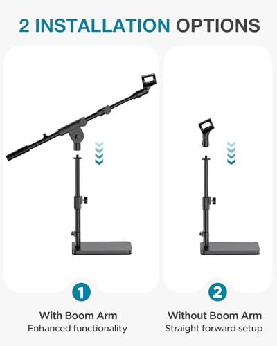 InnoGear Mic Stand Desk Boom Arm Microphone Stand for Blue Yeti Kick Drums - size: Large