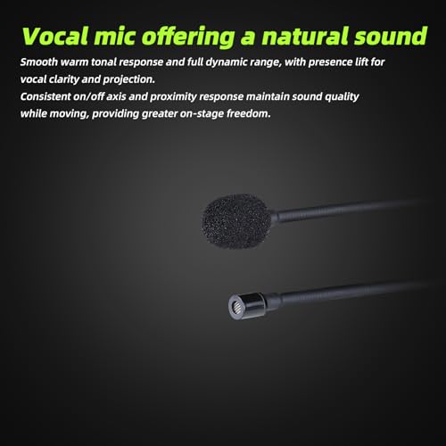 MRSDY Foldable Headset Microphone for Shure Wireless System, Omnidirectional Condenser Double Over Ear Headworn Mic, 4-Pin Mini XLR, Cable Length 42 Inch (Black) | Noise Reduction, Clear Sound, Omnidirectional Condenser Double Over Ear Headworn Mic, 4-Pin