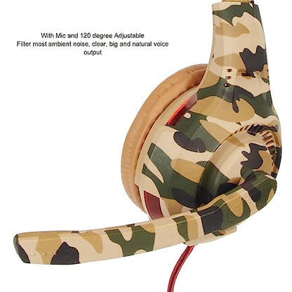 On-Ear Headphones with Microphone, Clear Sound, 120° Microphone, Comfortable, Volume Control, Wide Compatibility, Gaming Headset for Laptop
