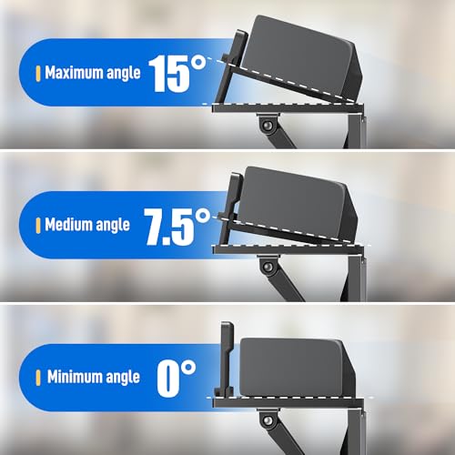 No Drilling Soundbar Mount,Adjustable TV Top Shelf Compatible with Samsung,LG,Vizio,Bose,JBL,Sonos,Universal Floating Bracket Holds up to 11 lbs,Black