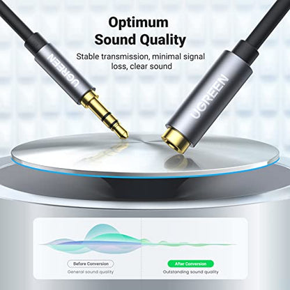 UGREEN Headphone Extension Cable 3.5mm Extension Gold Plated Aux Cable Audio Stereo Jack Male to Female TRS Cord Extender Compatible with iPhone iPad Phones Tablets Media Players, 3.3FT (Pack of 3) - size: 3.3FT (Pack of 3)