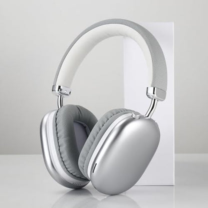 BT1638 Over-Ear Wireless Headphones, Premium Padded Headband, Champagne USB-C Charging, Bluetooth Headphones， Long Endurance Flight of up to 40 Hours，Fashionable and Colorful (Silver) - color: Silver