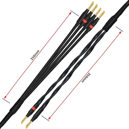 WORLDS BEST CABLES 25 Foot WBC-GOLD-LOCAP-SPKR-12 AWG - Low-Capacitance - Low-Inductance - High Purity OFC - Audiophile HiFi Bi-Wire Speaker Cable Pair with Eminence Gold Banana Plugs - size: 25 FT