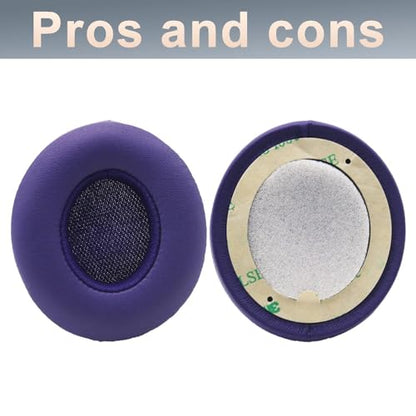 Replacement Ear Pads Protein PU Leather Ear Cushion Compatible with by Dr. Dre Solo 2.0 Solo3 Wireless On-Ear Headphones (Violet) - color: Violet