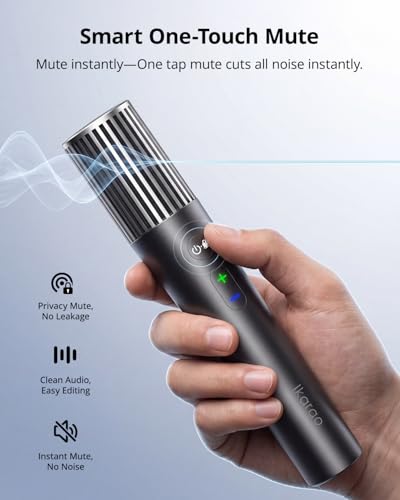 Ikarao Wireless Karaoke Microphone, UV Self-Cleaning Case, 2 Mics for JBL - color: Black