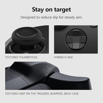 XBOX Wireless Gaming Controller + USB-C Cable | Carbon Black | Consoles, PCs, TVs, mobile, and more | Textured Grip | Wireless, Bluetooth, USB-C Connectivity - style: Carbon Black + USB-C Cable